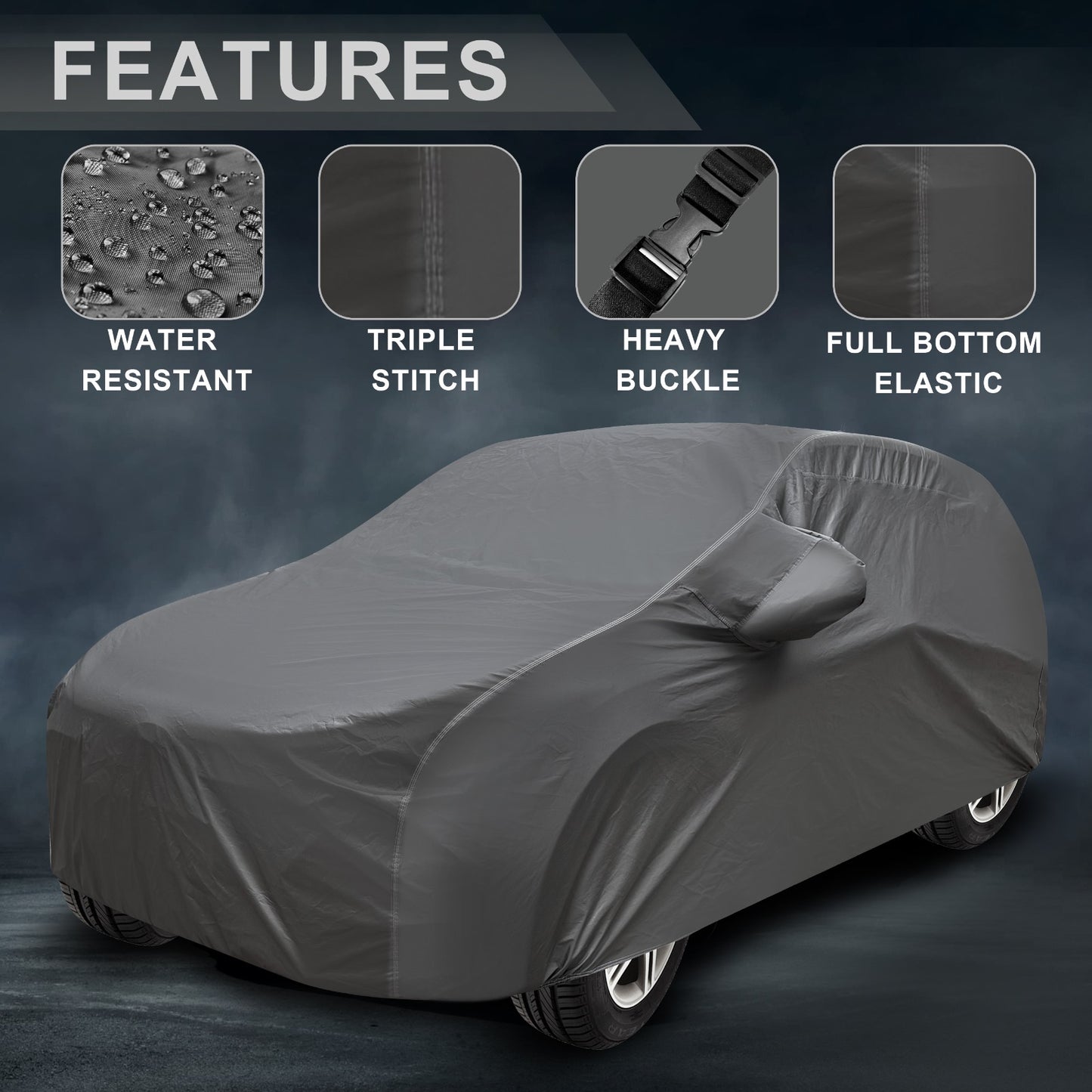 Waterproof Car Body Cover Grey