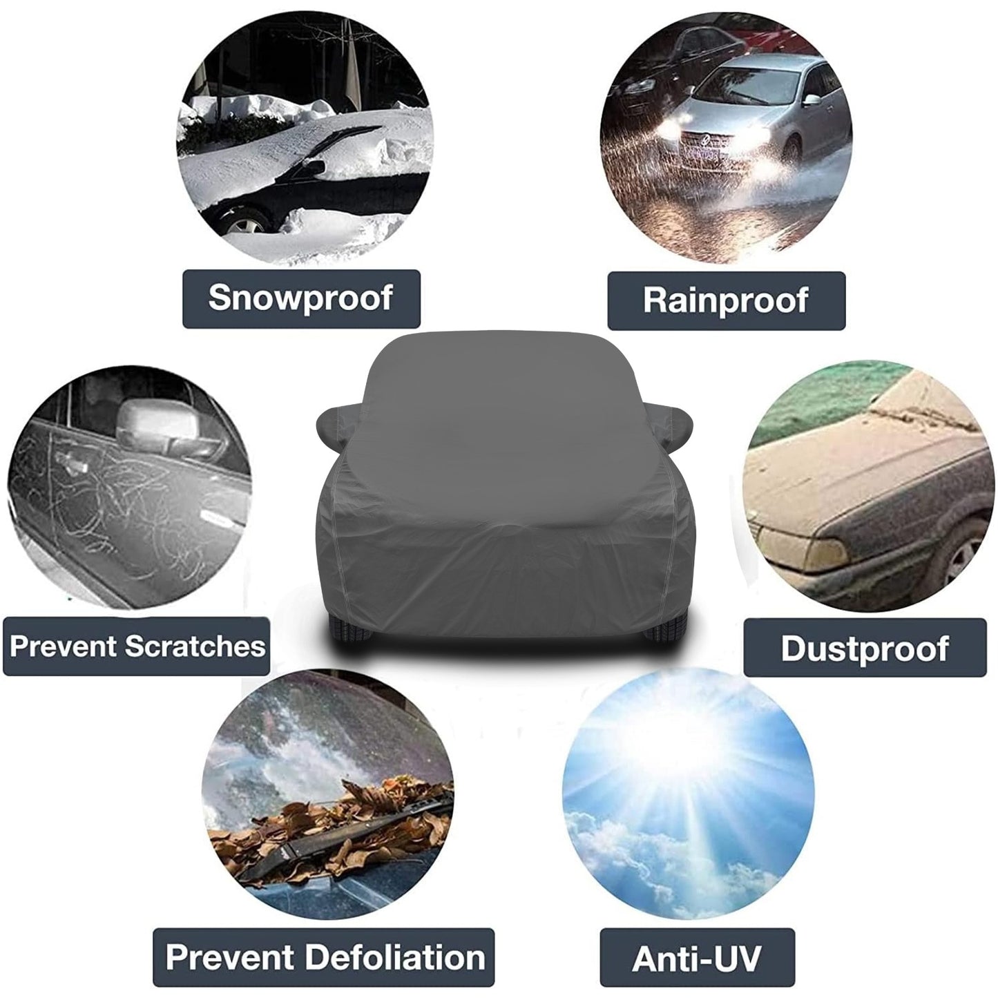 Waterproof Car Body Cover Grey