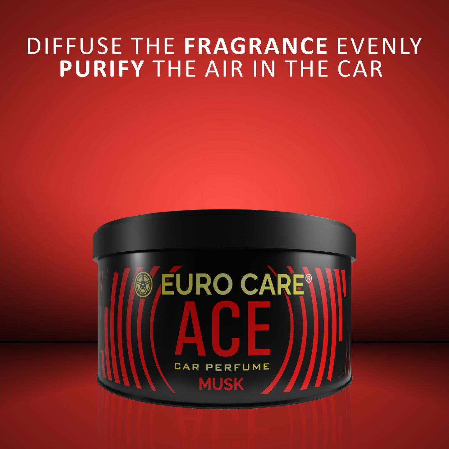 Euro Care Car Air Freshener with Essential Oils Fragrance in Wooden Diffuser (60 G) (Musk)- Pack of 1