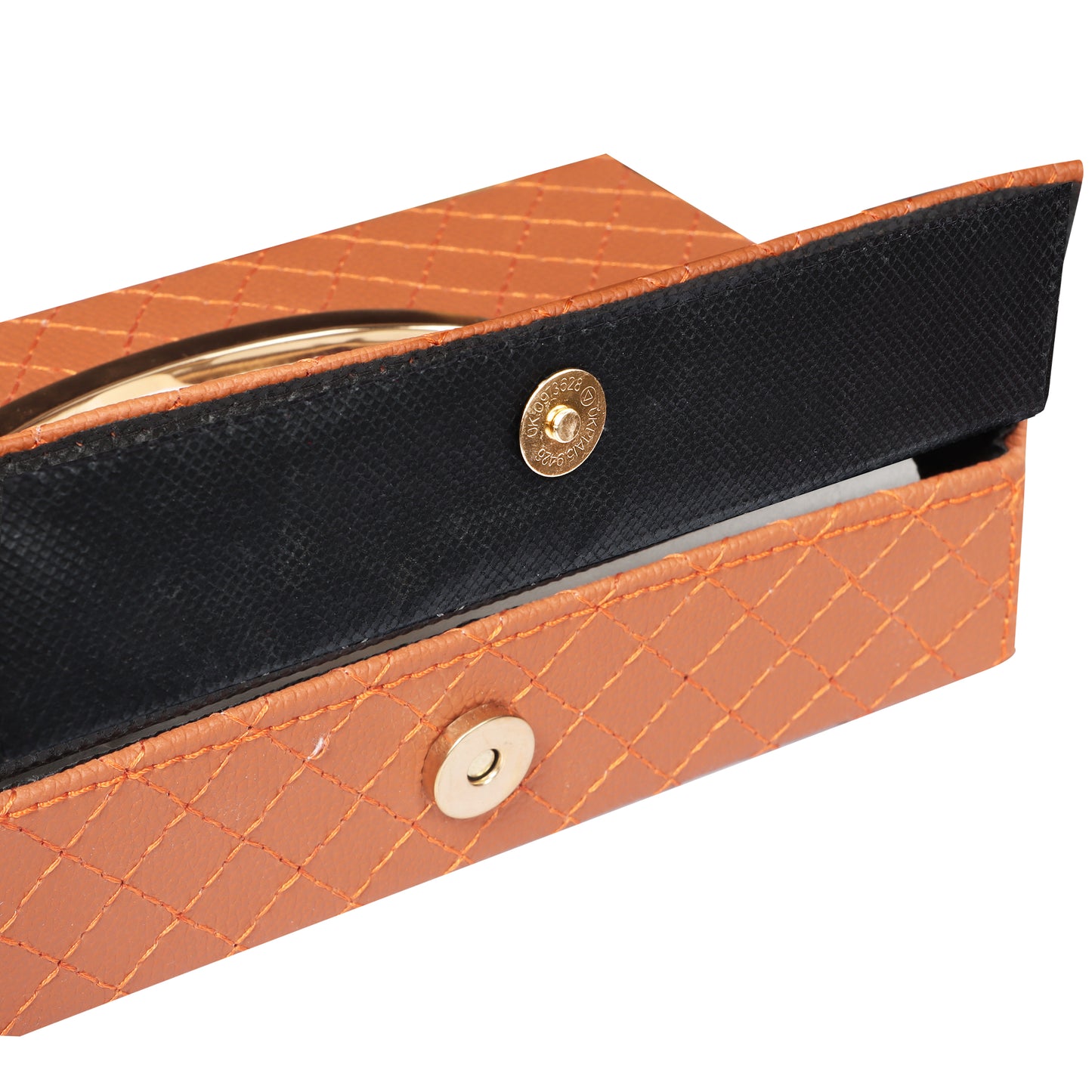 Auto Hub Leather Car Tissue Holder Box for Car, Home, Office with 100 Tissue Pulls - Cross -Tan