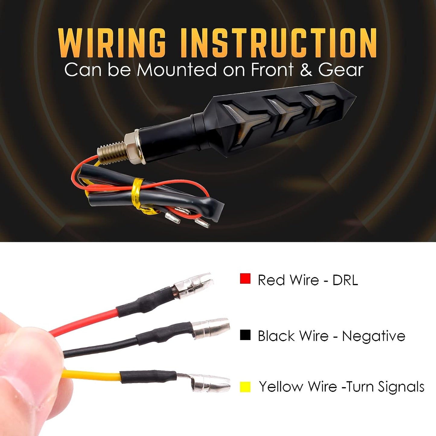 LED Indicator Light for Universal For Bike (Yellow)
