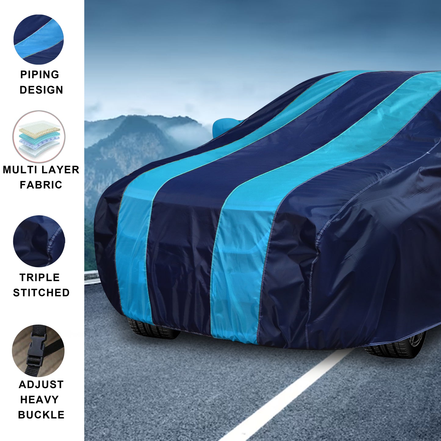 Taffeta Car Cover - Water-Resistant Navy Blue