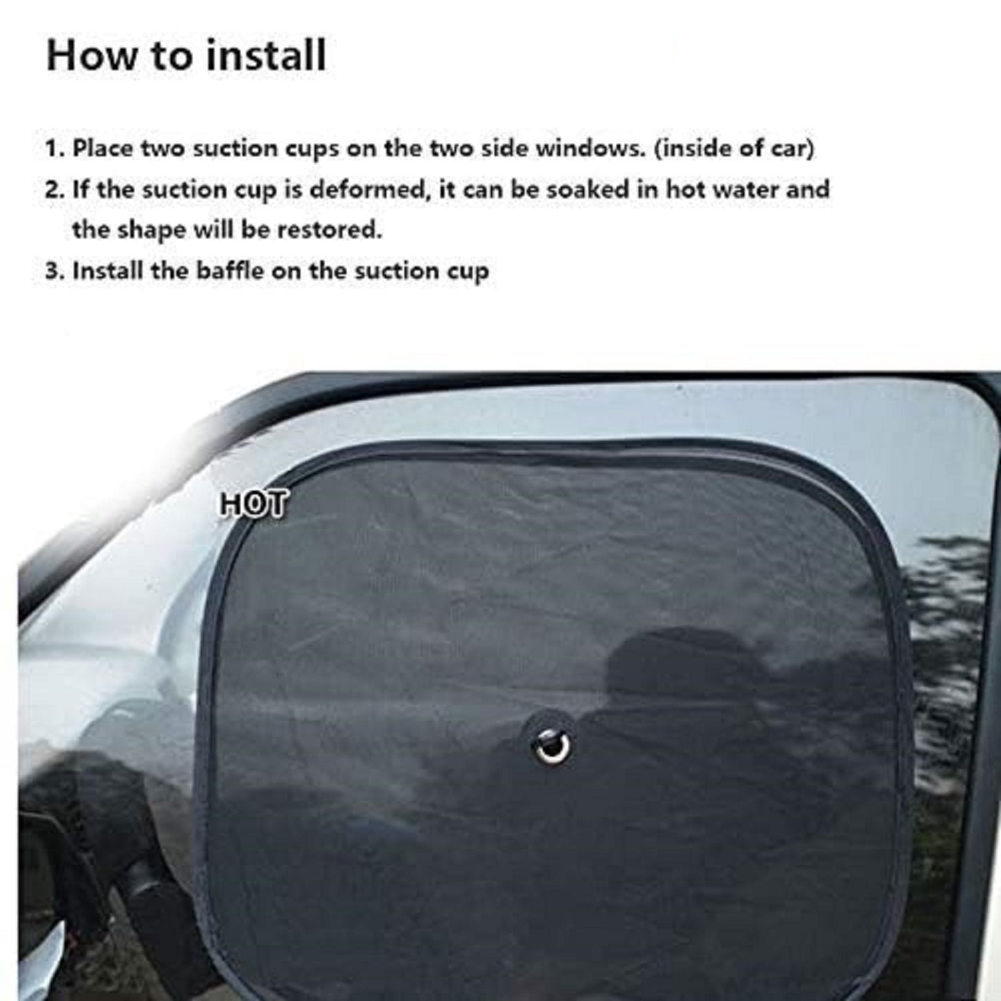 Car Side Windows Sun Shade (4-Pack Black)