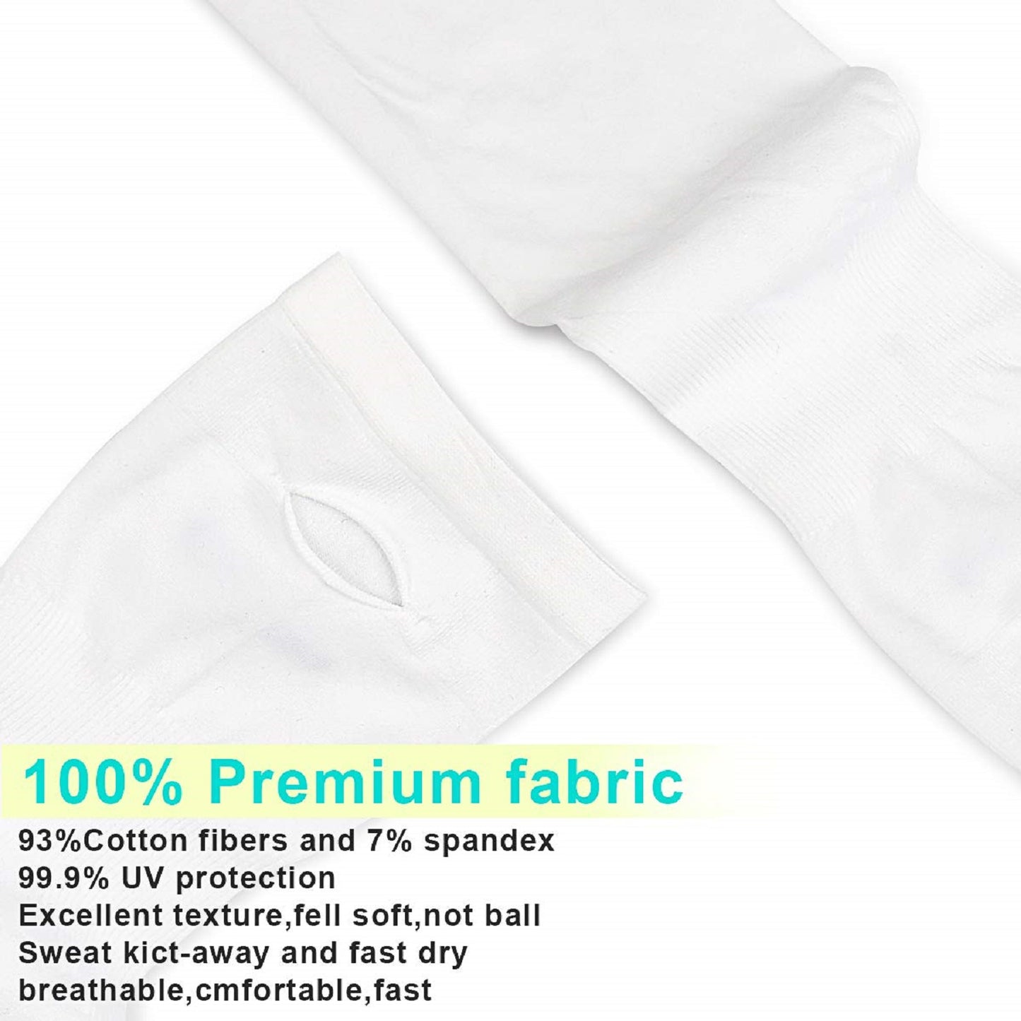 Arm Sleeves for Men & Women White