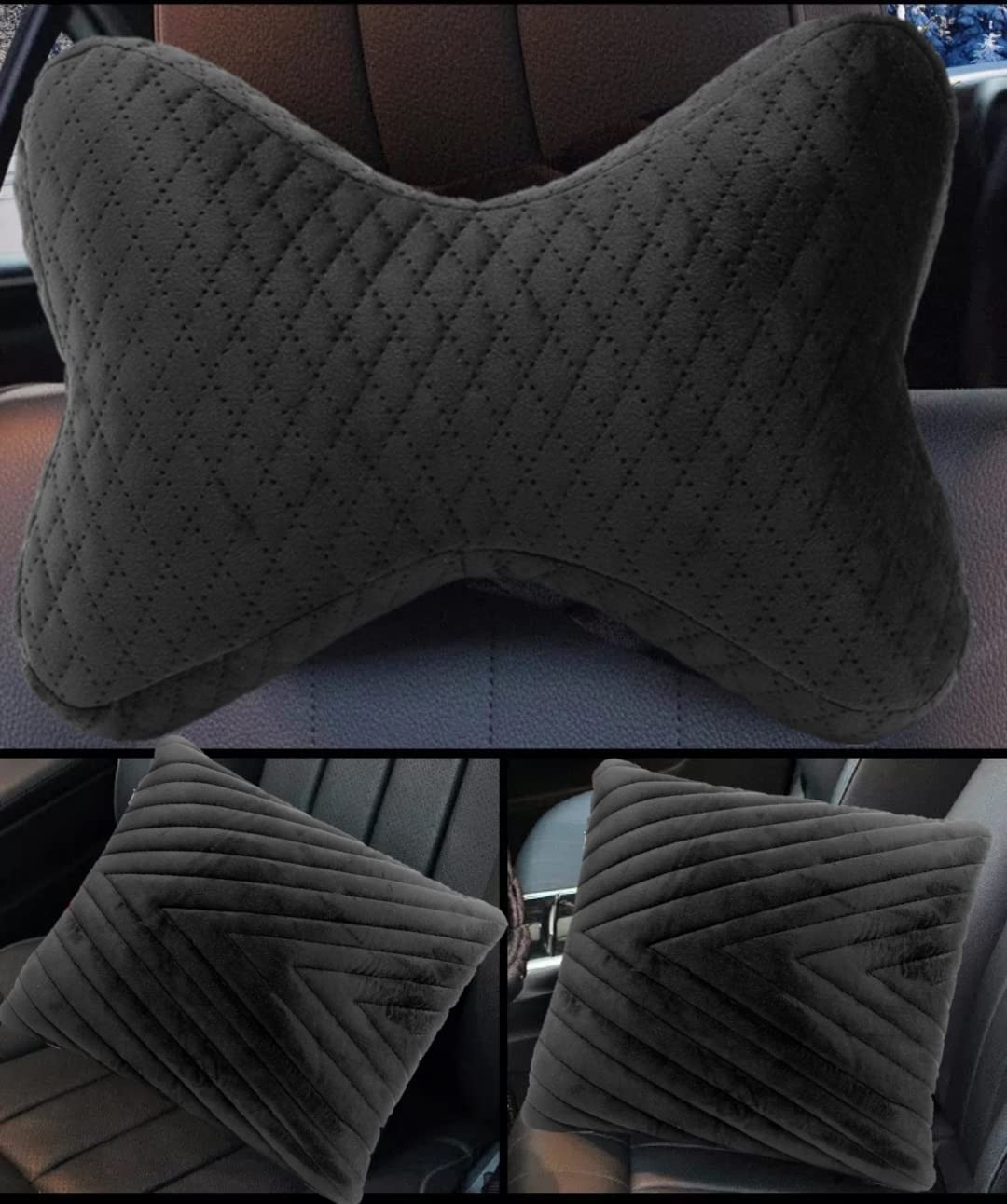 Memory Foam Backrest Support Cushion and Headrest Neck Rest for Car