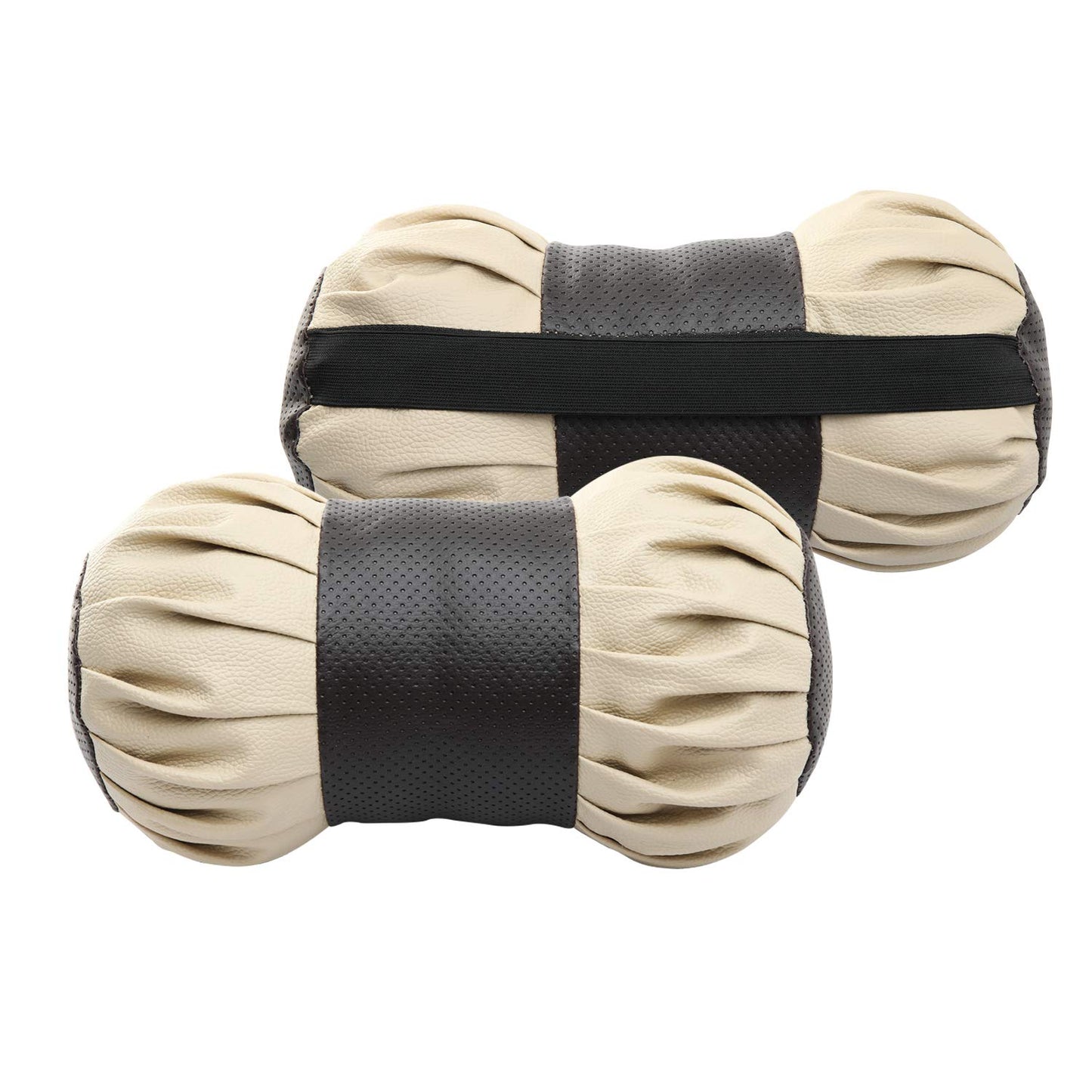 Auto Hub Faux Leather Car Neck Rest for All Cars for Neck Support Car Cushion for Headrest- Pack of 2