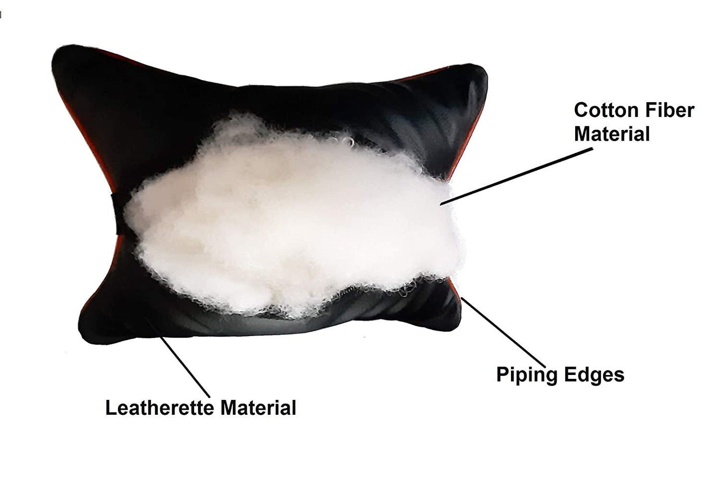 Auto Hub Car Faux Leather Neck Rest Pillow / Cushion for All Cars- Pack of 2