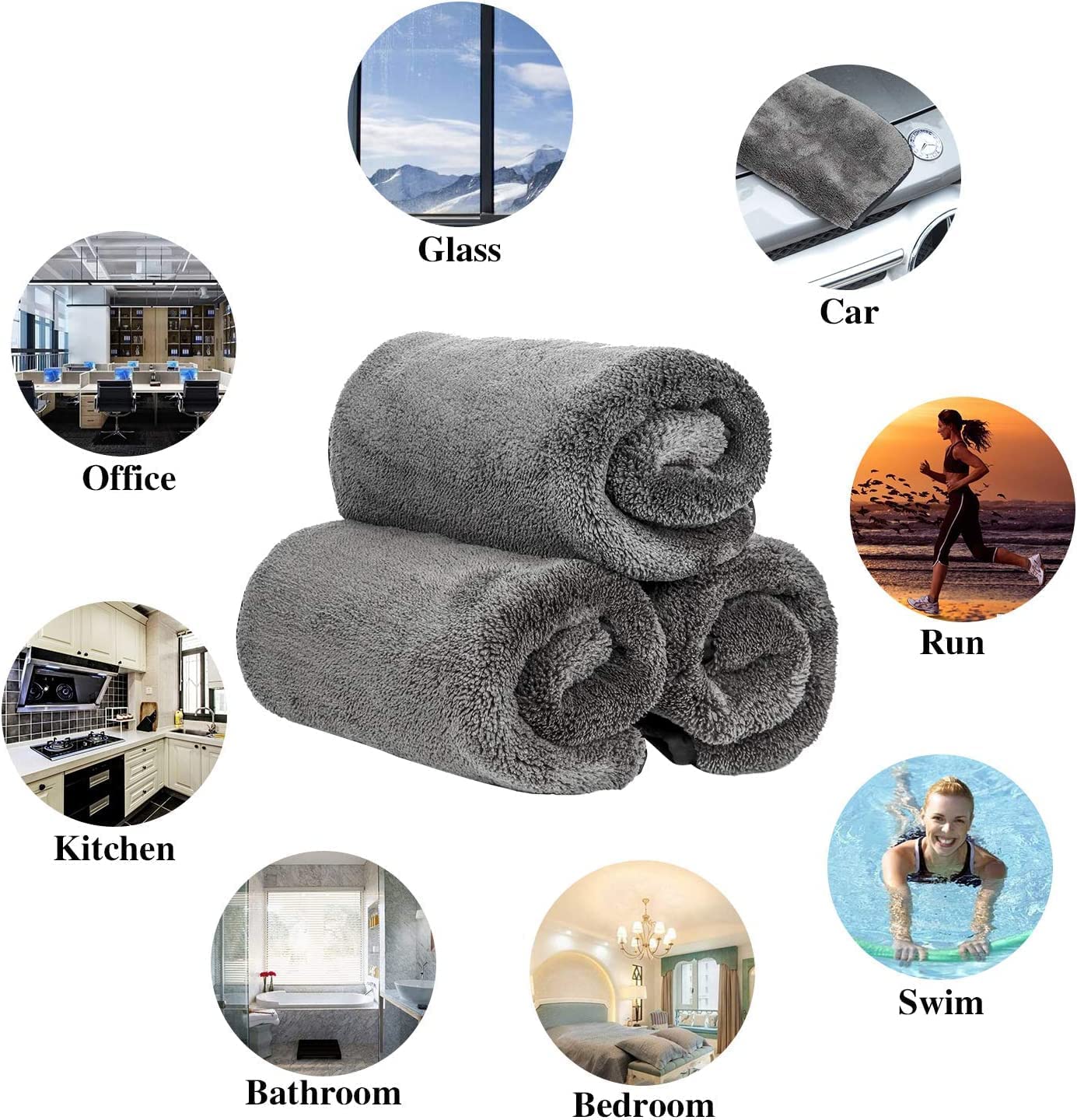 Super Soft Microfiber Car Cleaning Cloth and Wash Mitt 1700 GSM Combo