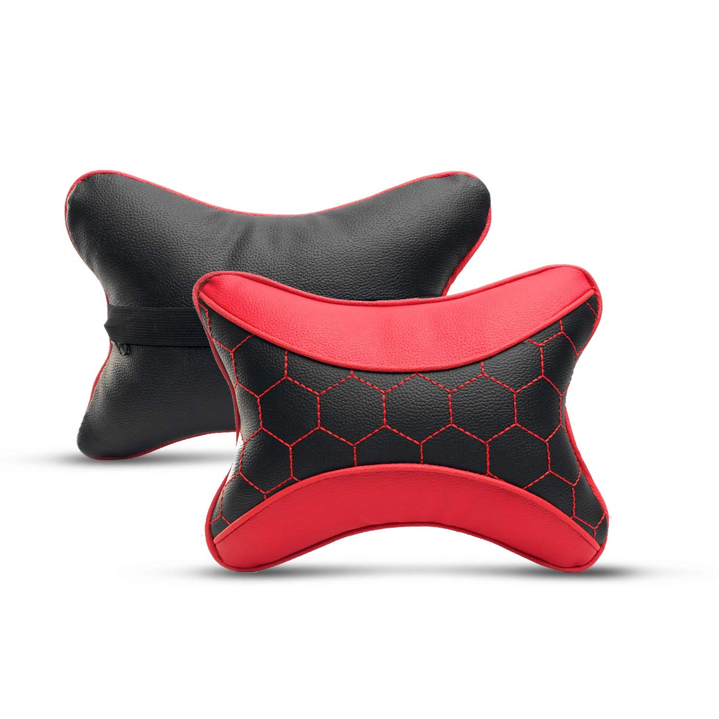 Auto Hub Faux Leather Car Neck Rest for All Cars for Neck Support Car Cushion for Headrest- Pack of 2