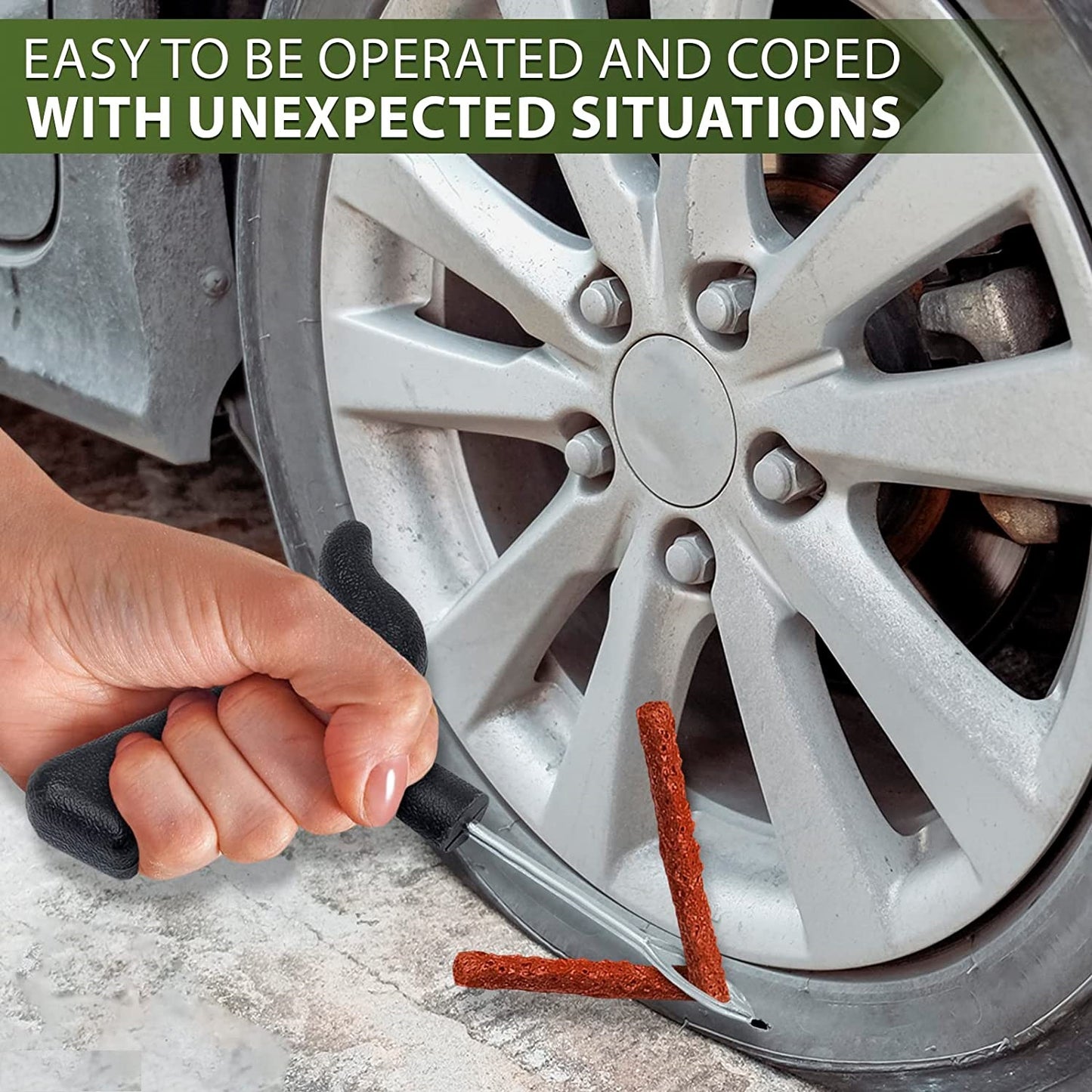 Auto Hub Tubeless Tyre Puncture Repair Kit for Car & Bike, Car Puncture Kit includes Plier and Puncture Strips