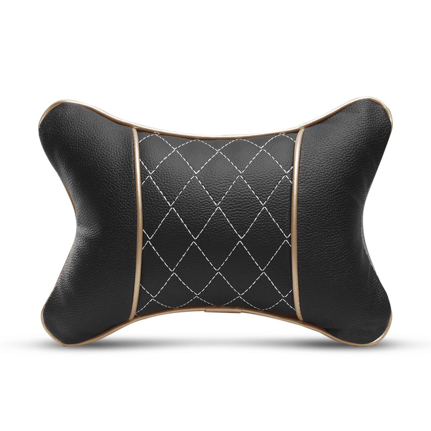 Auto Hub Faux Leather Car Neck Rest for All Cars for Neck Support Car Cushion for Headrest- Pack of 2