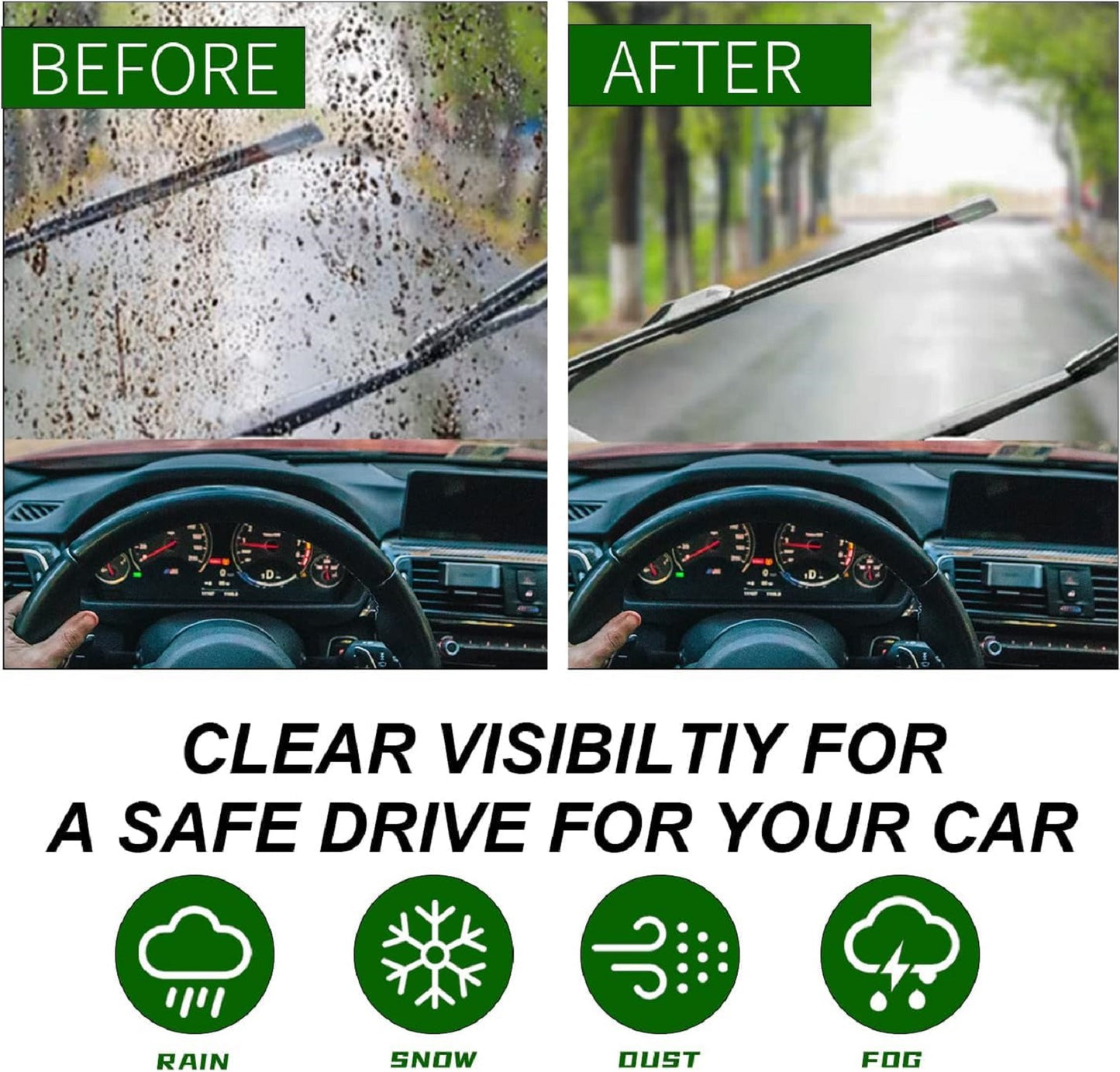 Auto Hub Windshield Washer Fluid for Car, Car Windshield Cleaner Liquid In Concentrate Form (20 ML Enough For 1L Tank) - Instant & Streak Free Car Glass Cleaning from Our Car Wiper Liquid