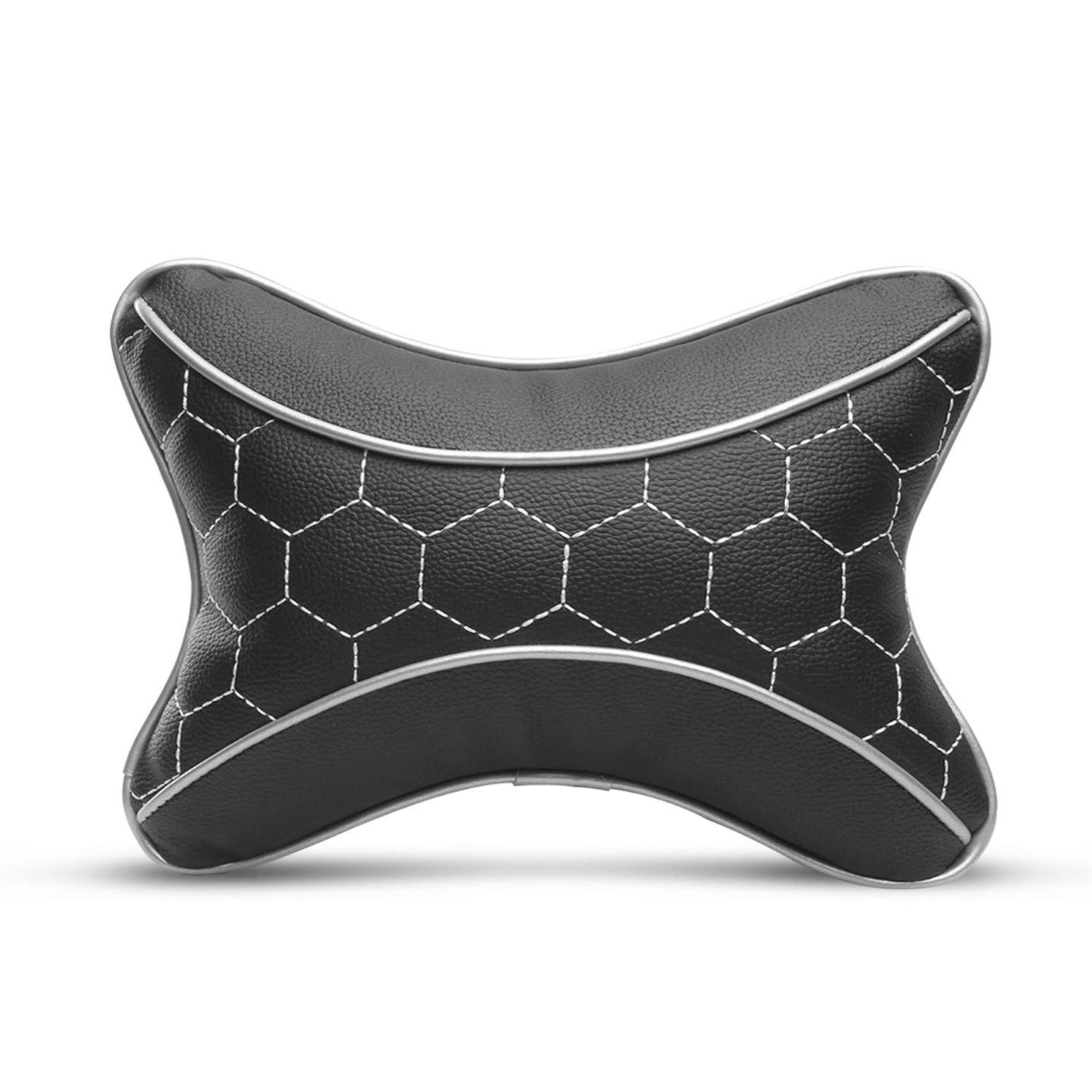 Auto Hub Faux Leather Car Neck Rest for All Cars for Neck Support Car Cushion for Headrest- Pack of 2