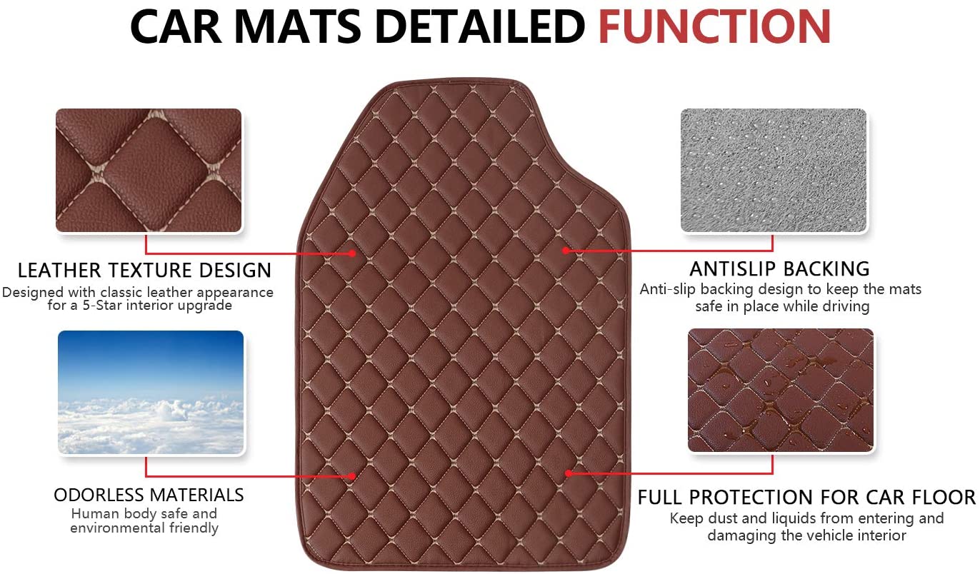 Luxury 2D Universal Car Foot Mats All Cars - Set of 5