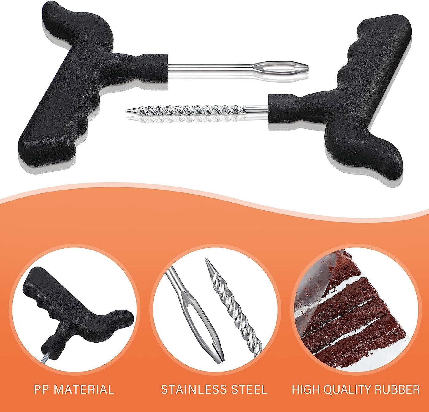 Auto Hub Tubeless Tyre Puncture Repair Kit for Car & Bike, Car Puncture Kit includes Plier and Puncture Strips