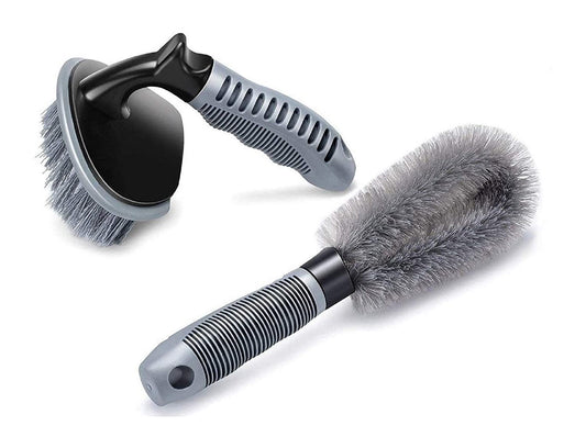 Combo of Tyre Cleaning Brush and Alloy Brush for Cleaning Car Wheel & Tire Rim 2 Pcs