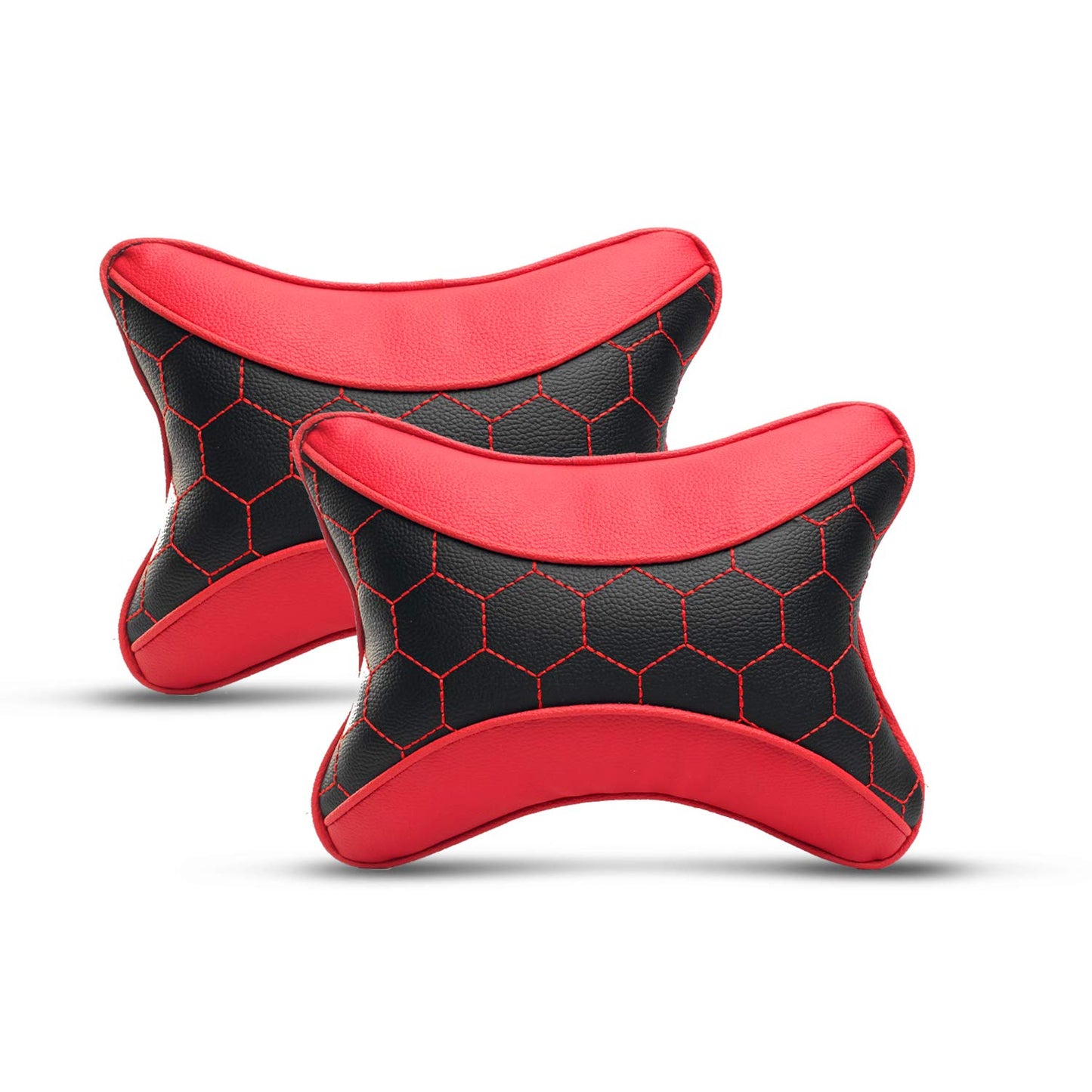 Auto Hub Faux Leather Car Neck Rest for All Cars for Neck Support Car Cushion for Headrest- Pack of 2
