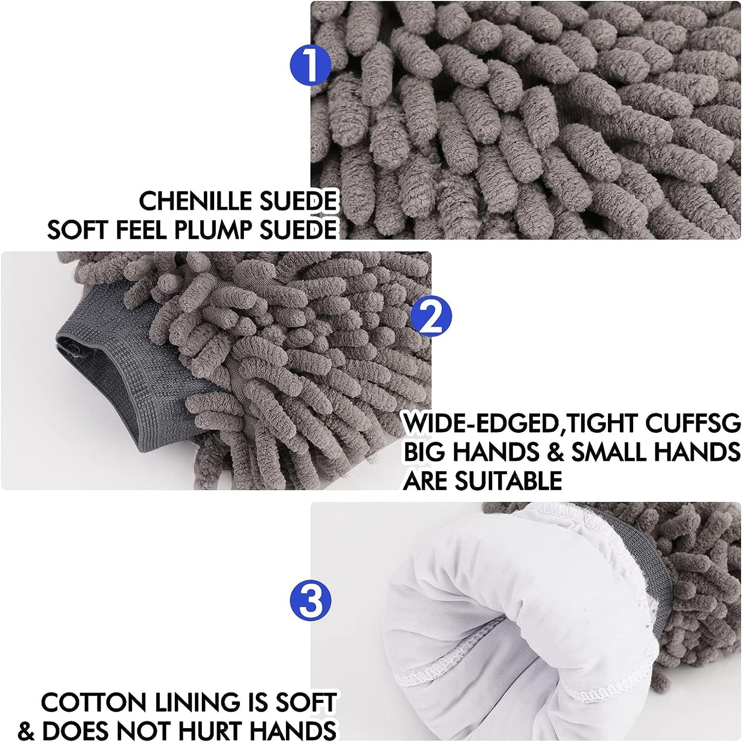 Chenille Microfiber Wash Mitt, Car Cleaning Gloves