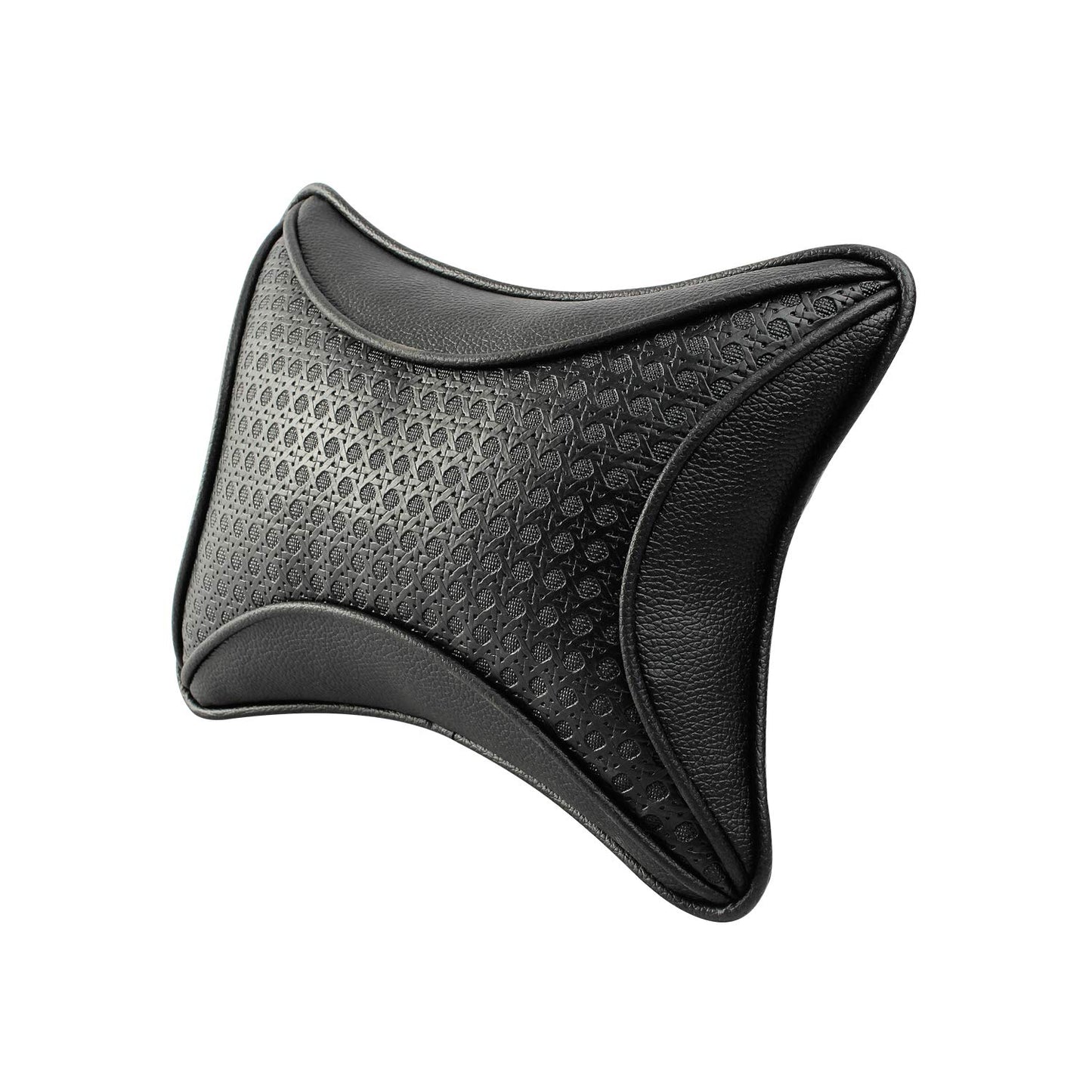 Auto Hub Car Faux Leather Neck Rest Pillow / Cushion for All Cars- Pack of 2