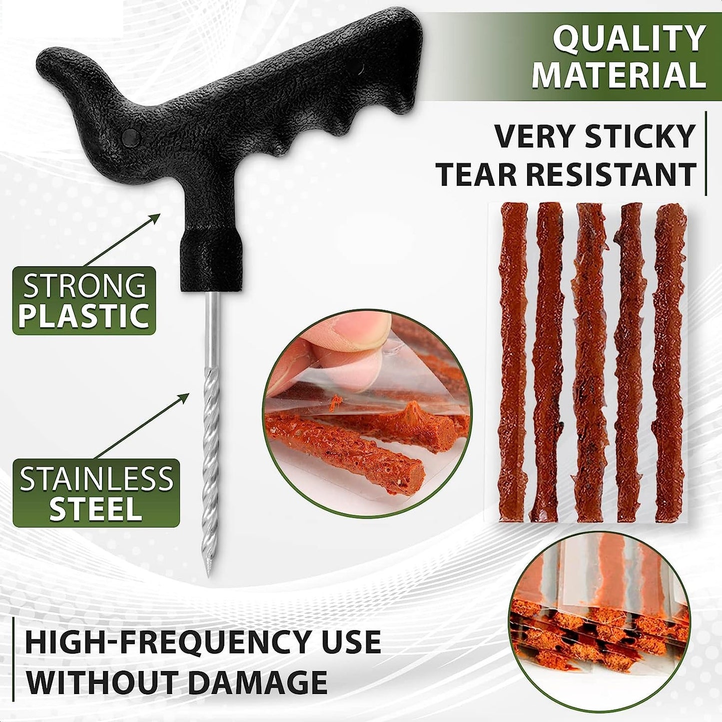 Auto Hub Tubeless Tyre Puncture Repair Kit for Car & Bike, Car Puncture Kit includes Plier and Puncture Strips