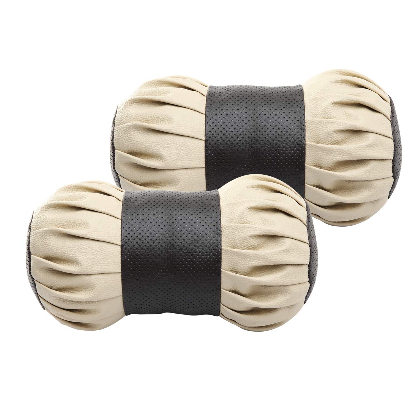 Auto Hub Faux Leather Car Neck Rest for All Cars for Neck Support Car Cushion for Headrest- Pack of 2