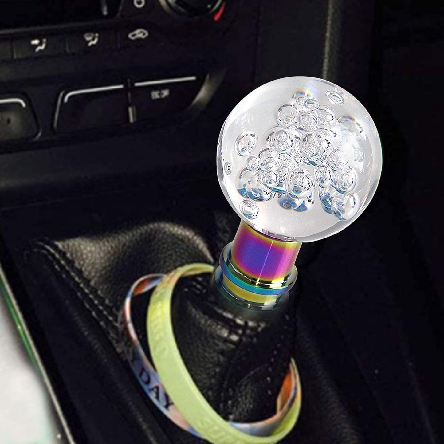 Car Gear Shifter Lever Crystal White Round