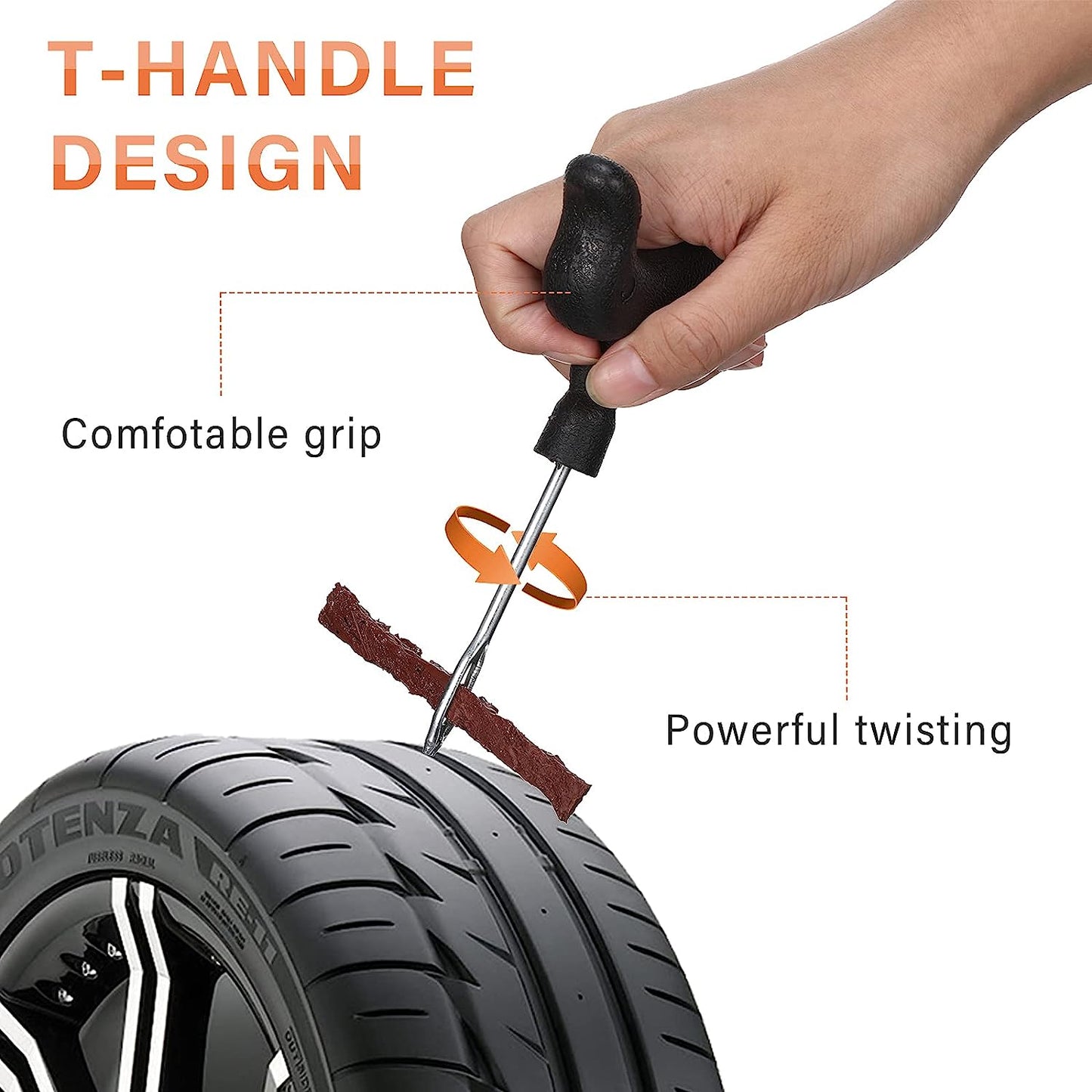 Auto Hub Tubeless Tyre Puncture Repair Kit for Car & Bike, Car Puncture Kit includes Plier and Puncture Strips