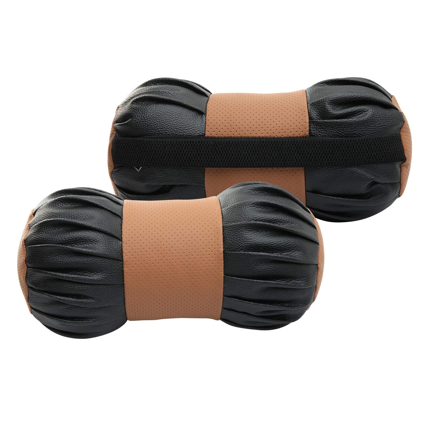 Auto Hub Faux Leather Car Neck Rest for All Cars for Neck Support Car Cushion for Headrest- Pack of 2