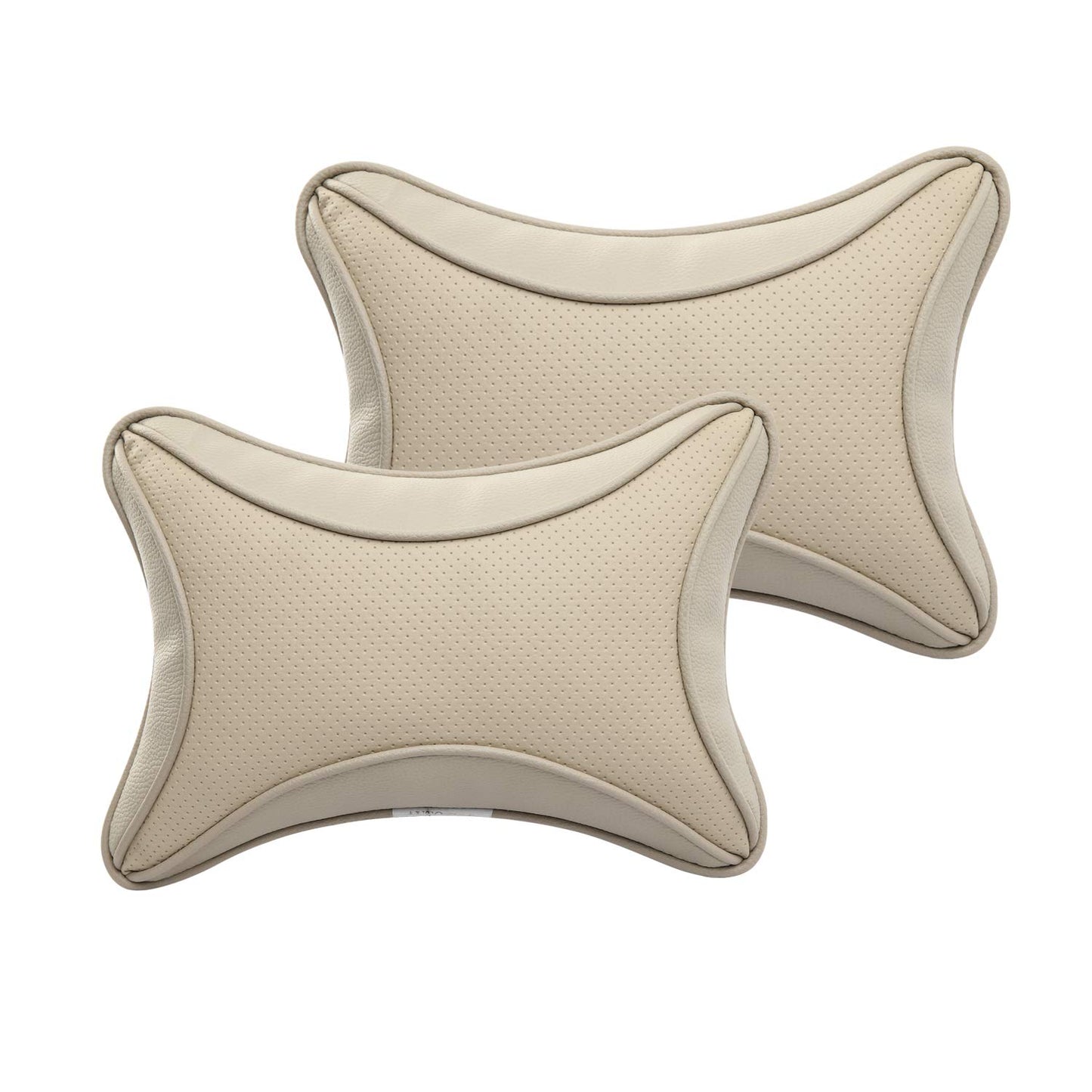Auto Hub Car Faux Leather Neck Rest Pillow / Cushion for All Cars- Pack of 2