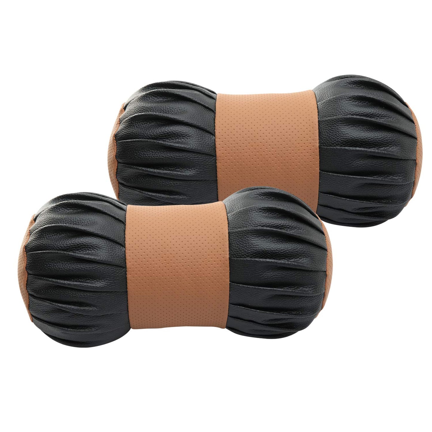 Auto Hub Faux Leather Car Neck Rest for All Cars for Neck Support Car Cushion for Headrest- Pack of 2