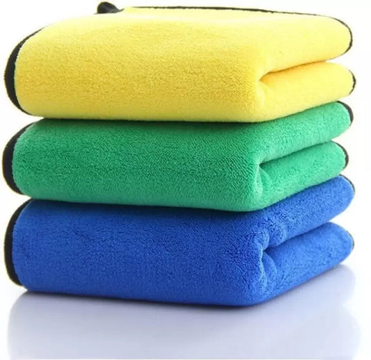 Thick Plush 800GSM Microfiber cloth 40x40 CM Pack of 3 Mix