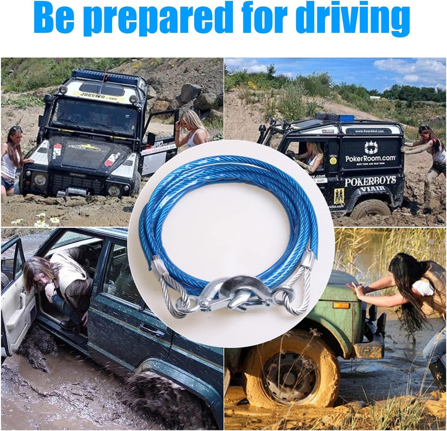 Auto Hub Towing Cable for Car . 5 ton- Tow Rope, Car Towing Cable