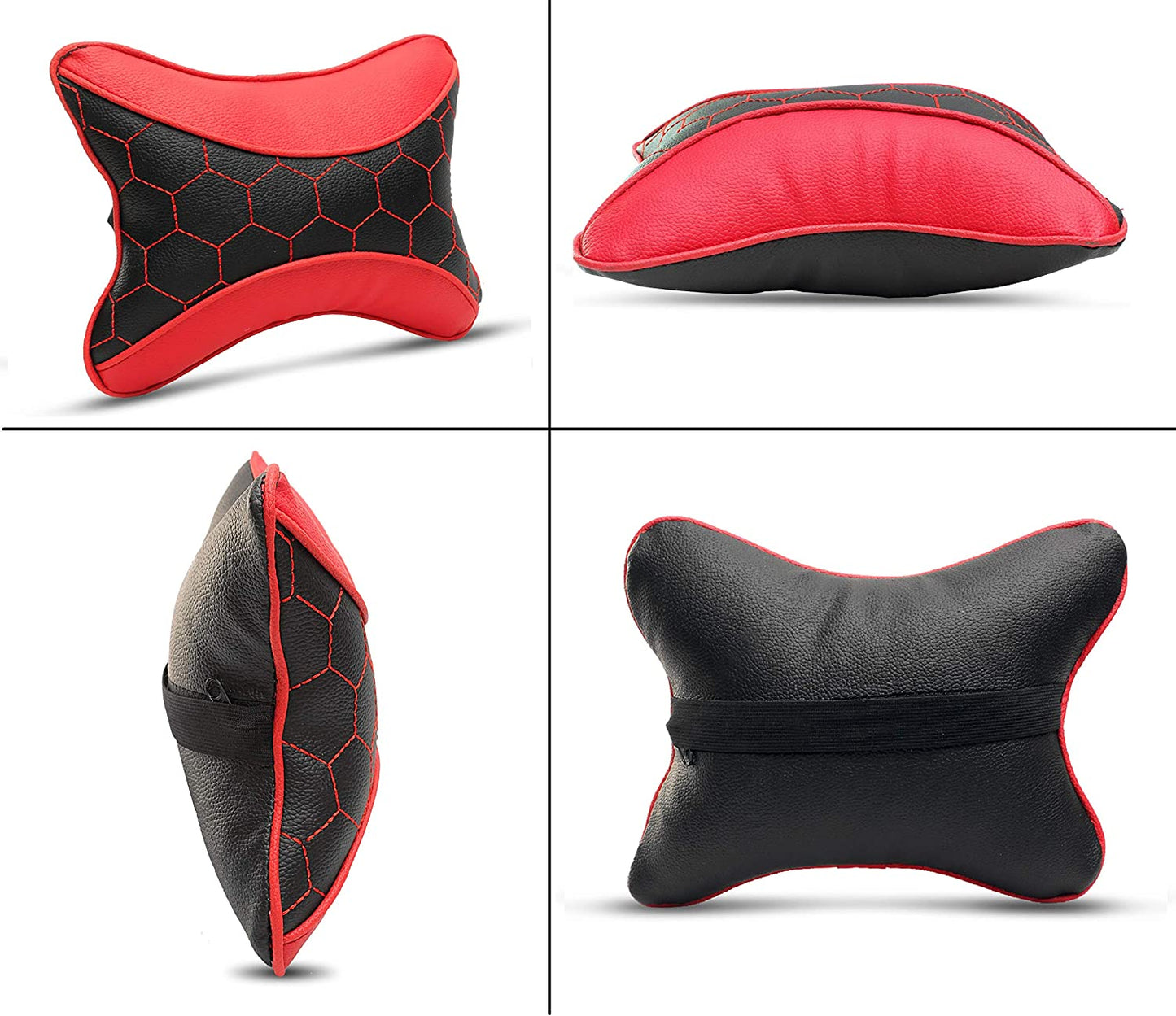 Auto Hub Faux Leather Car Neck Rest for All Cars for Neck Support Car Cushion for Headrest- Pack of 2
