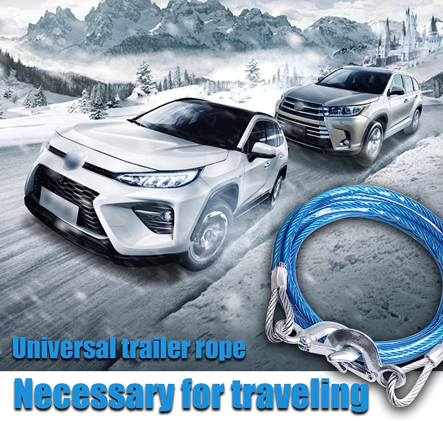 Auto Hub Towing Cable for Car . 5 ton- Tow Rope, Car Towing Cable