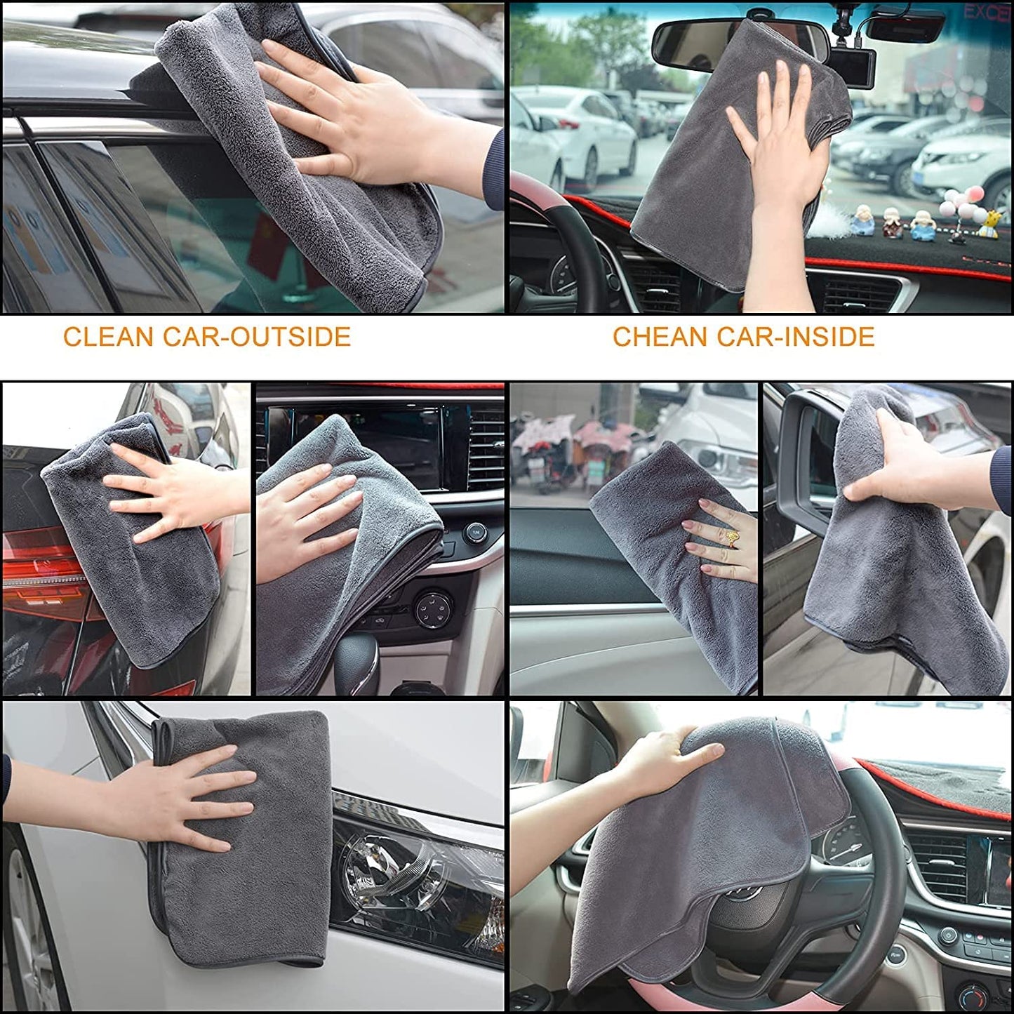 Super Soft Microfiber Car Cleaning Cloth and Wash Mitt 1700 GSM Combo