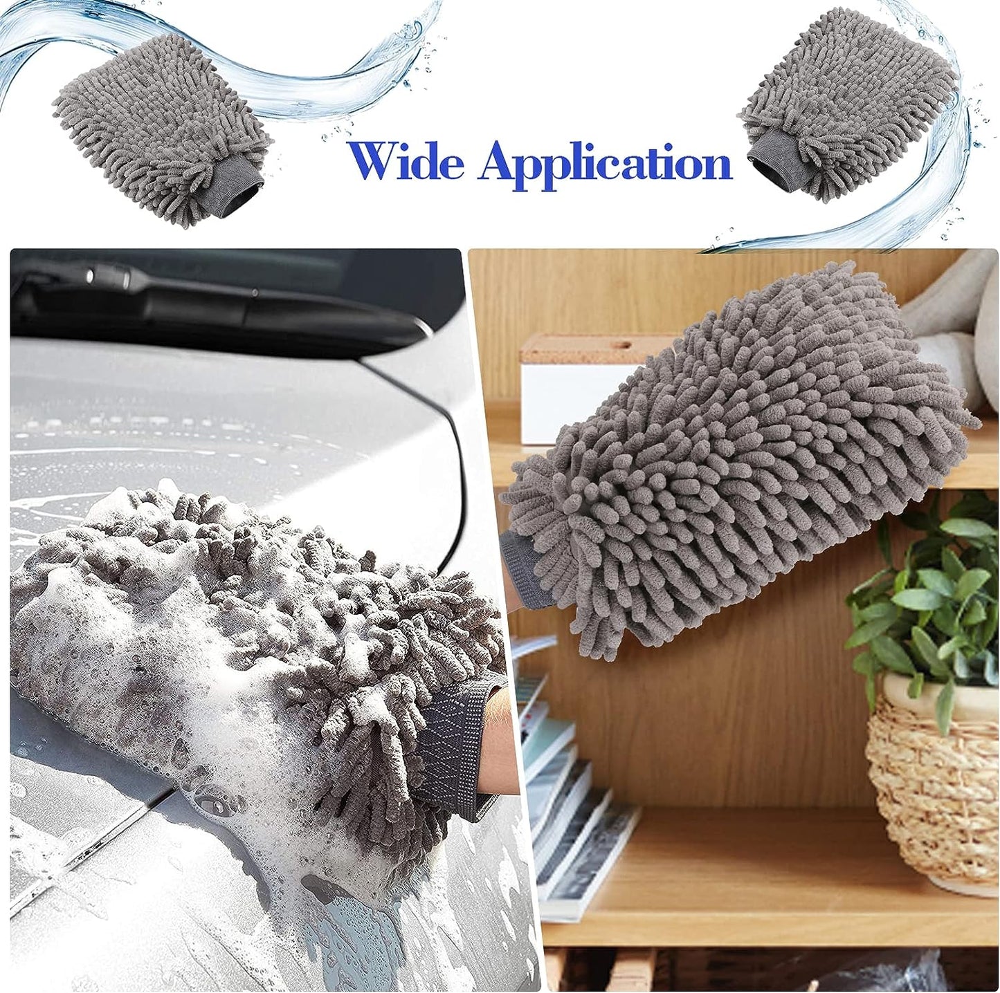 Chenille Microfiber Wash Mitt, Car Cleaning Gloves