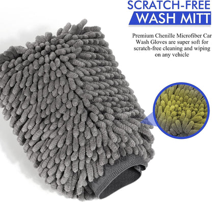 Chenille Microfiber Wash Mitt, Car Cleaning Gloves