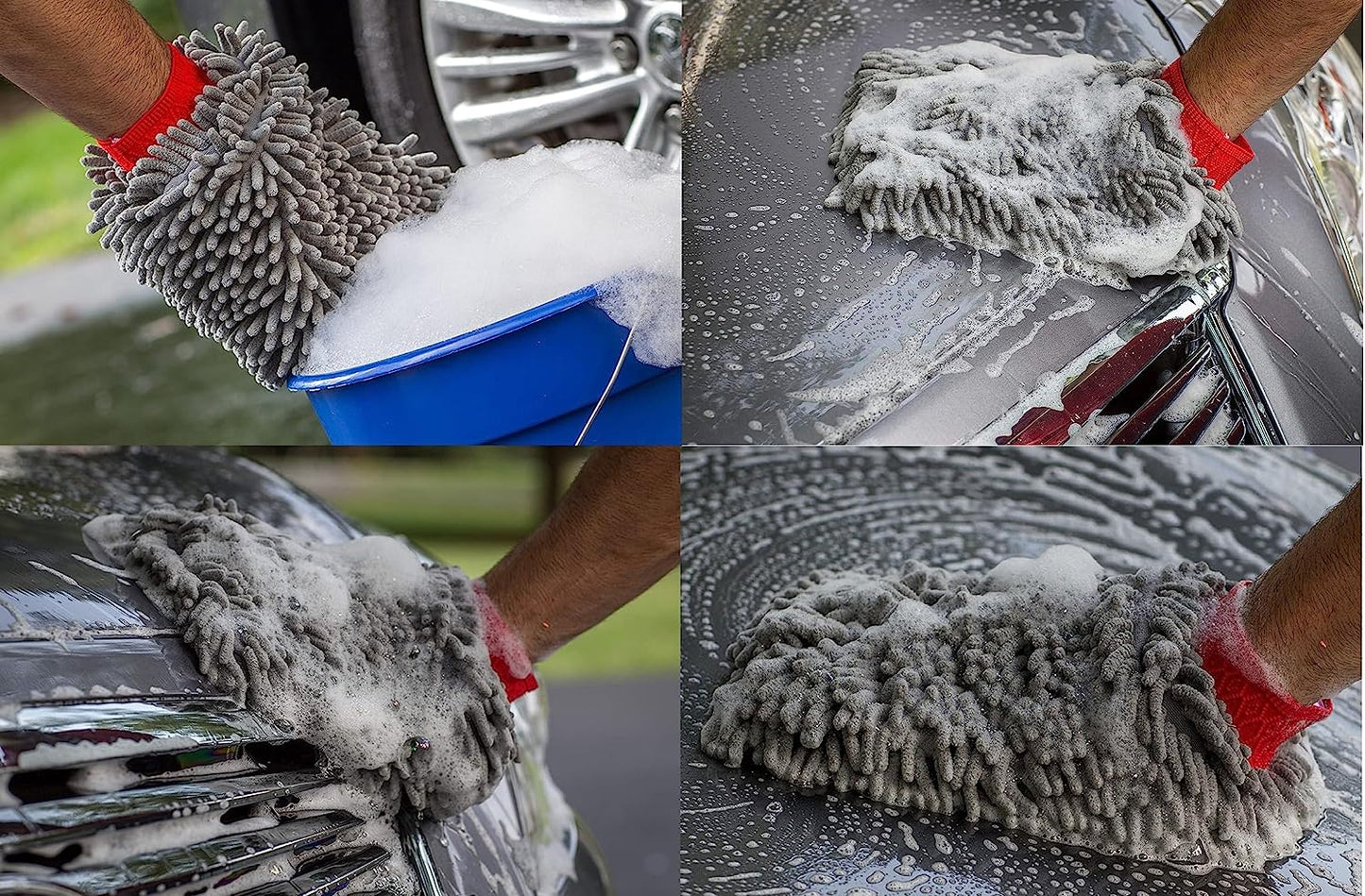 Super Soft Microfiber Car Cleaning Cloth and Wash Mitt 1700 GSM Combo