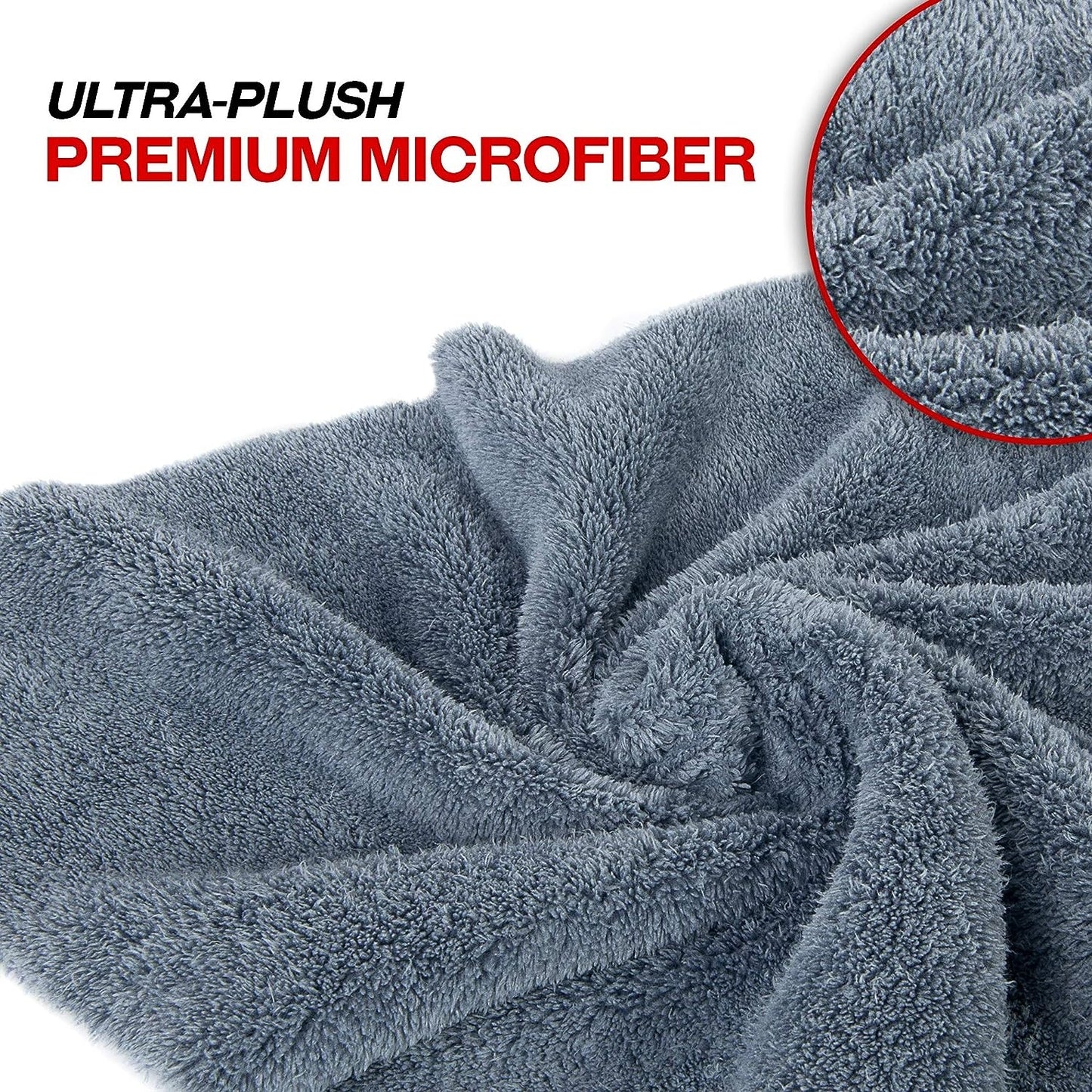 Ultra Soft 600GSM Microfiber Edgless & Dual Sided cloth 40x40 CM Grey