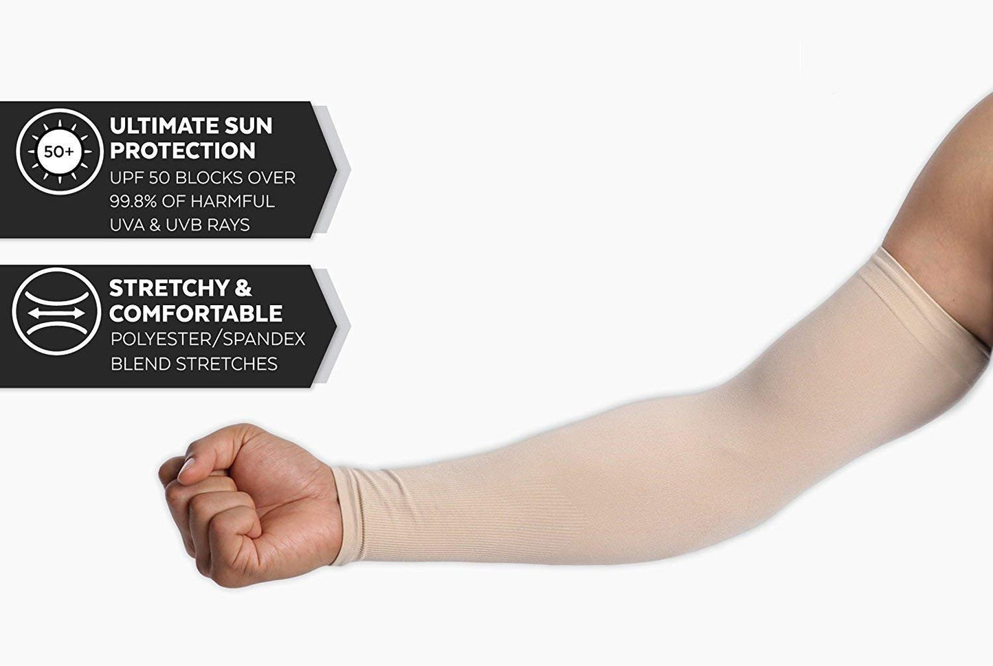 Arm Sleeves for Men & Women Beige