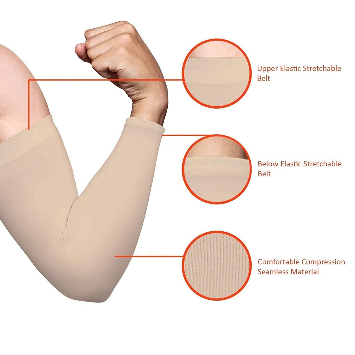 Arm Sleeves for Men & Women Beige