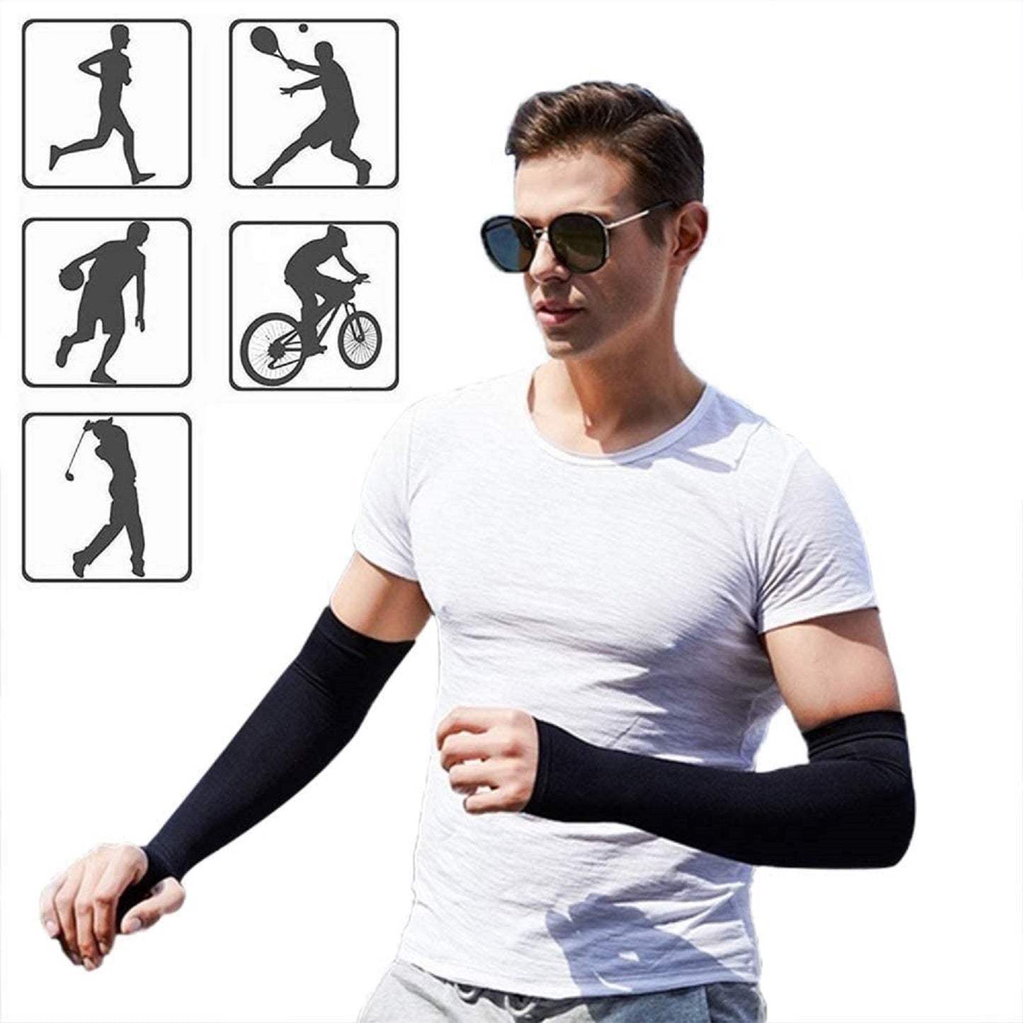 Arm Sleeves for Men & Women Black