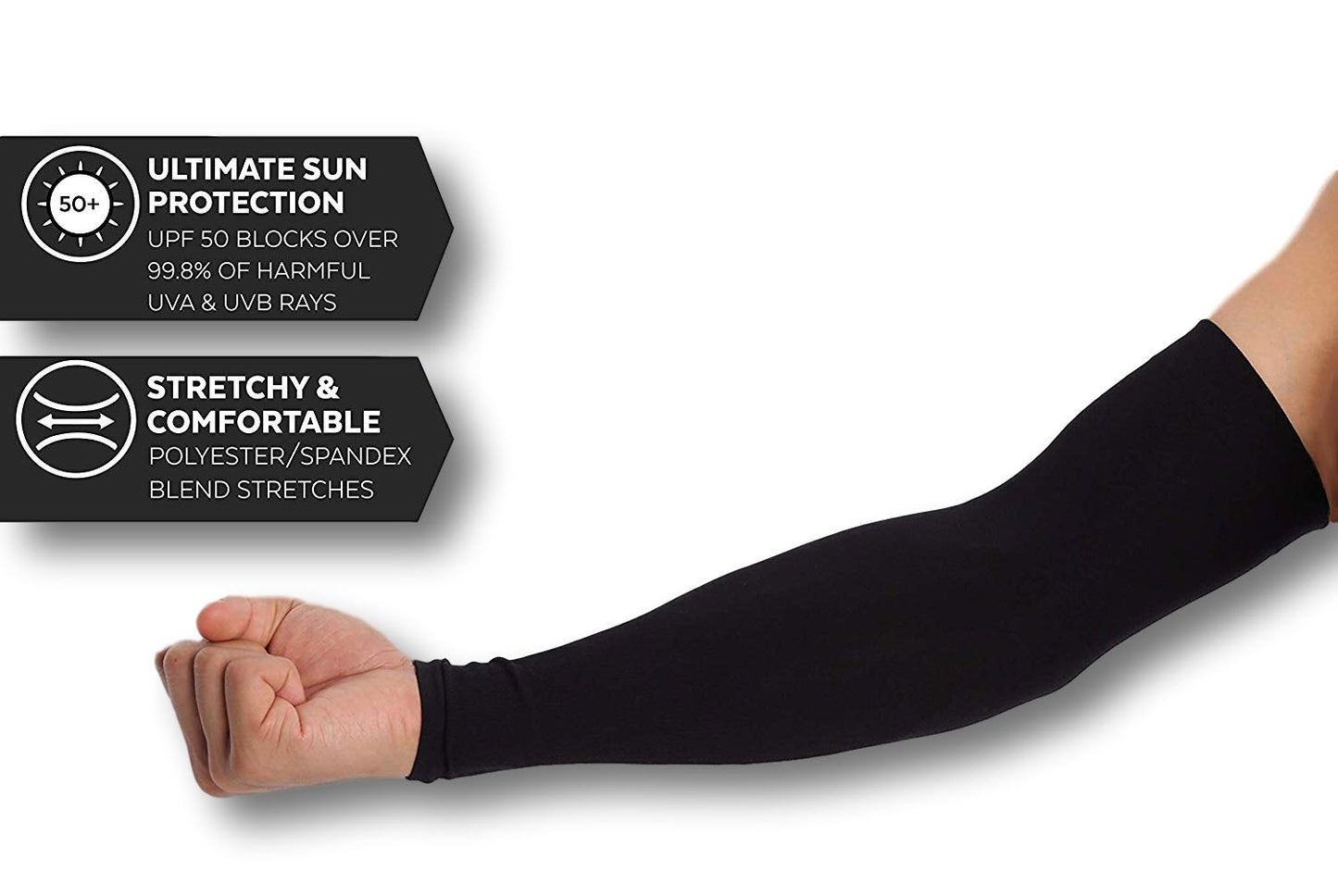 Arm Sleeves for Men & Women Black