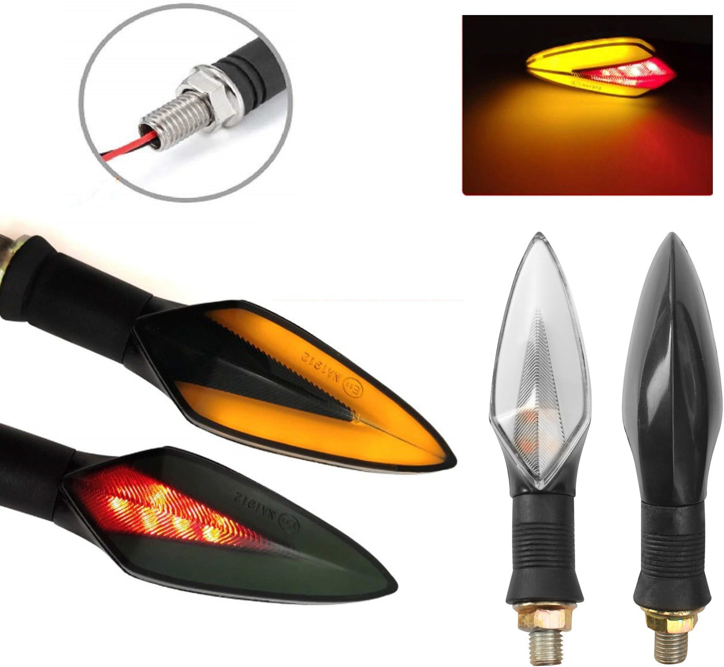LED Indicator Light for Universal For Bike (Yellow, Red)
