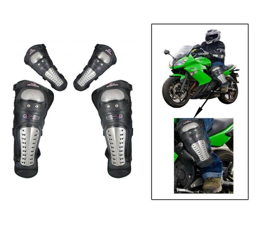 Knee Guard, Elbow Guard Black & Silver