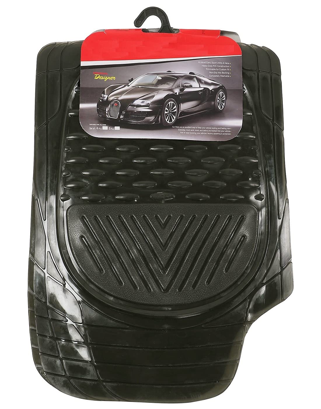 6255 Anty-Skid Rubber Universal Car Floor Mats -Set of 5
