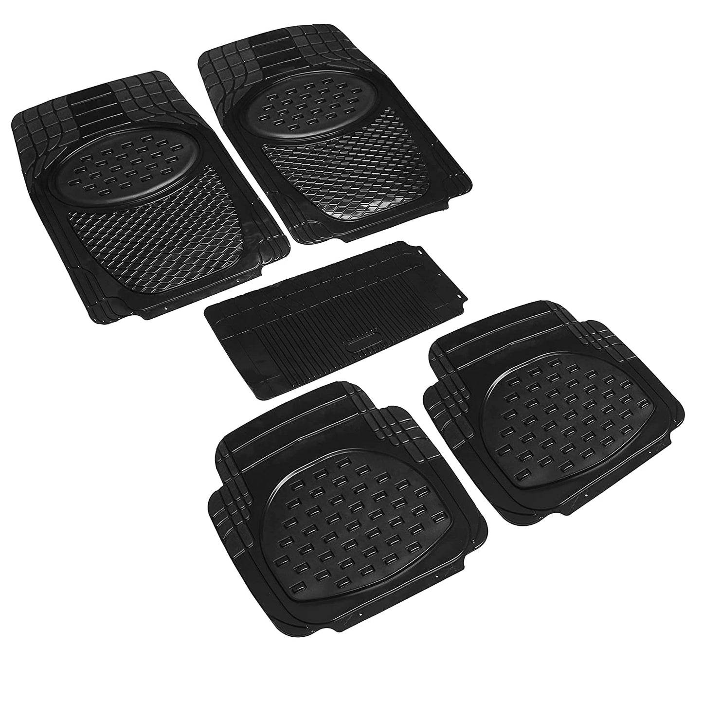 6604 Anty-Skid Rubber Universal Car Floor Mats -Set of 5
