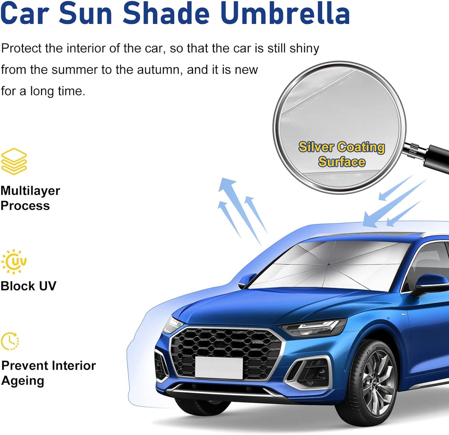 Front Sun Shade Windshield Umbrella