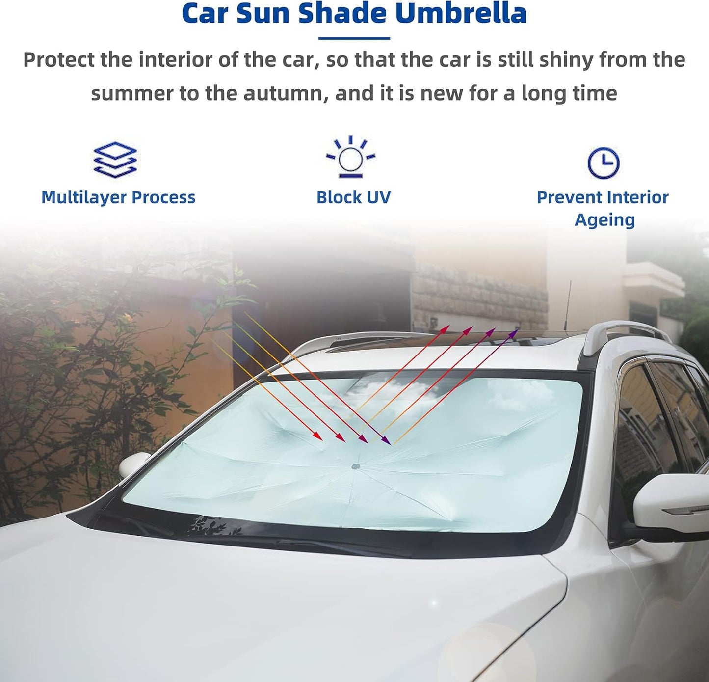 Front Sun Shade Windshield Umbrella