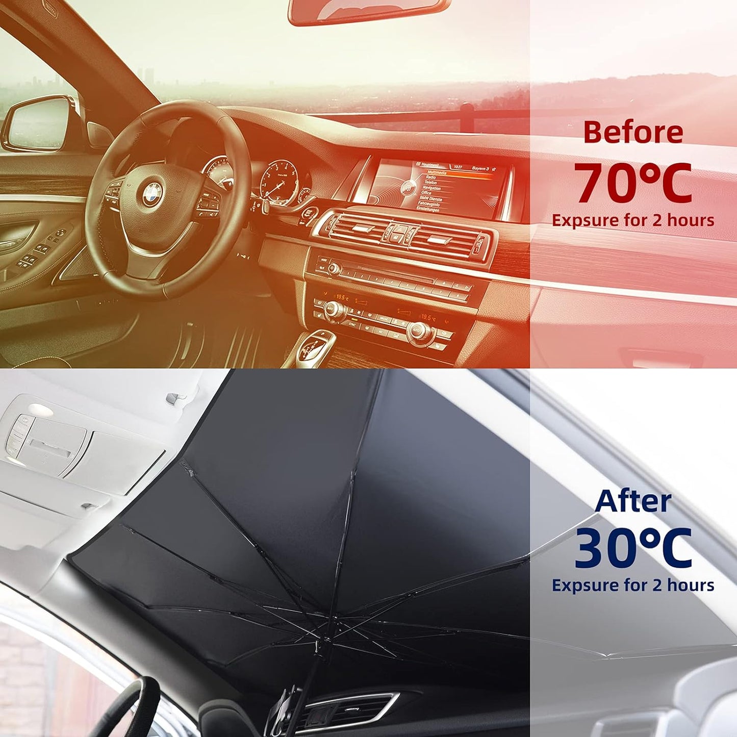 Front Sun Shade Windshield Umbrella